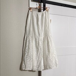 Altar'd State White Eyelet A-Line Skirt